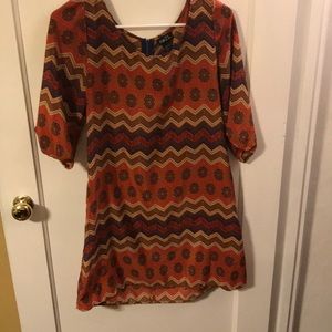 Half sleeve , silk top with vintage print